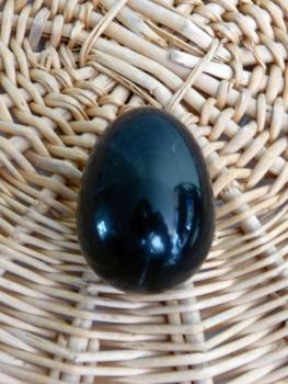 Lamellenobsidian Edelstein-Eier,  ca. 4 cm, Made in Germany